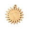 304 Stainless Steel Pendants, Laser Cut, Sun Charm, Golden, 17x16x1.5mm, Hole: 1mm