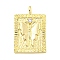 Brass Micro Pave Clear Cubic Zirconia Pendants, Rectangle, 20.5x13x4mm, Hole: 1.8mm