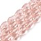 Transparent Glass Beads Strands, Faceted, Teardrop, Dark Salmon, 15x10mm, Hole: 1.6mm, about 46~48pcs/strand, 27.95 inch(71cm)