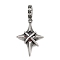 Star 316 Surgical Stainless Steel Cubic Zirconia Pendant Decoration, Antique Silver, Red, 36mm