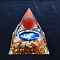 Luminous Constellation Orgonite Pyramid Resin Energy Generators, Reiki Round Stone Inside for Home Office Desk Decoration, Aries, 60mm