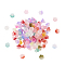 100Pcs Transparent Spray Painted Glass Beads, Flower, Mixed Color, 7x11.5x11.5mm, Hole: 1.2mm