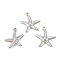 Non-Tarnish 316 Surgical Stainless Steel Pendants, Starfish, Stainless Steel Color, 18x15x2mm, Hole: 1.2mm
