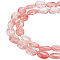 1 Strand Cherry Quartz Glass Beads Strands, Flat Oval, 13.5x9.5~10x5.5mm, Hole: 1mm, about 27~28pcs/strand, 14.49~15.47''(36.8~39.3cm)