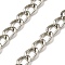 Aluminium Twisted Curb Chains, Platinum, 10x6.5x1.8mm