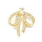 925 Sterling Silver Pave Clear Cubic Zirconia Pendants, Bowknot Charms, Golden, 24x23x4.5mm, Hole: 1.2mm