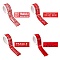 4Roll 4 Style Self-Adhesive Paper Warning Tag Stickers, Rectangle with Word FRAGILE HANDLE WITH CARE Stickers Labels, for Shipping and Packing, Red, 7.5x2.5x0.009cm, 150pcs/roll, 1style/roll