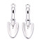 Alloy Pendants, Shovel, Cadmium Free & Nickel Free & Lead Free, Platinum, 31x9.5x3.5mm, Hole: 1.8mm