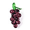 Handmade Lampwork Big Pendants, Grape, Purple, 58x30x26mm, Hole: 9x7mm