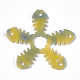 セルロースアセテート（樹脂）ペンダント  魚の骨  黄緑  24.5x13.5x2.5mm  穴：3.5mm KY-S158-28B-1