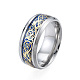 Bling 201 anillo de banda lisa de acero inoxidable para mujer RJEW-N043-02P-1