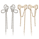 Anattasoul 2 paires 2 style cristal strass bowknot boucles d'oreilles pendantes EJEW-AN0002-31-1