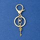 304 Stainless Steel Initial Letter Key Charm Keychains KEYC-YW00004-23-2