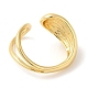 Rack Plating Brass Teardrop Open Cuff Ring for Women RJEW-A016-06G-2