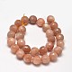 Faceted Natural Sunstone Round Beads Strands G-F266-21-12mm-2