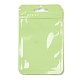 長方形のプラスチック陰陽ジップロックバッグ  再封可能な包装袋  セルフシールバッグ  薄緑  12x7.5x0.02cm  片側の厚さ：2.5ミル（0.065mm） ABAG-A007-02C-04-2