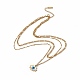 エナメルナザールボンジュウペンダント二重層ネックレス  女性用ステンレススチール縁石&リンクチェーンネックレス304個。  ゴールドカラー  16.14インチ（41cm） NJEW-P269-12G-1