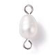 Connettori di collegamento di perle di perle d'acqua dolce coltivate naturali PALLOY-JF01152-2
