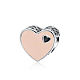 Сердце 925 стерлингового серебра эмали европейские шарики STER-BB15842-B-1