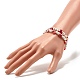 Set di braccialetti elastici con perle di vetro a cuore scintillante per bambini e genitori BJEW-JB07185-5