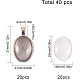 PandaHall Elite 20pcs Antique Silver Oval Tibetan Alloy Pendant Trays Blank Bezel with 20pcs Clear Glass Cabochon Dome Tiles for Crafting DIY Jewelry Making DIY-PH0020-49AS-2