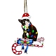 Weihnachtsanhänger aus Acryl in Katzenform HJEW-E007-01G-06-1