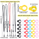 GORGECRAFT 41PCS Anti-Lost Necklace Lanyard Set Including 5PCS Anti-Loss Pendant Nylon Strap String Holder with 36PCS 6 Colors Silicone Rubber Rings for Office Key Chains Outdoor Activities DIY-GF0008-26-2