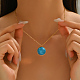 Женское ожерелье-цепочка из нержавеющей стали в богемном стиле с бирюзой OW9436-4