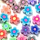 300pcs 10 Farben handgemachte Blume gedruckte Polymertonperlen CLAY-LS0001-08-5