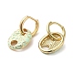 Oval Real 18K Gold Plated Brass Dangle Hoop Earrings EJEW-L268-007G-08-2