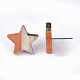 Boucles d'oreilles en résine et bois transparentes EJEW-N017-001A-D04-4