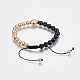 Bracelets de perles tressées en agate noire naturelle BJEW-K178-34A-3