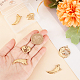 Beebeecraft 1 Box 9Pcs 3 Style Wolf Charms 18K Gold Plated Heart Pendant Charms Flat Round Ornaments for DIY Birthday Halloween Necklace Bracelet Earring Jewelry Making STAS-BBC0001-87-3