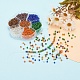 Perles de rocaille rondes en verre 7 couleurs SEED-YW0001-24C-02-7