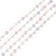 Cadenas de cuentas de perlas de imitación de plástico ABS y vidrio cubo facetado CHS-G026-02KCG-02-1