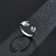 925 кольцо-манжета из серебра [925] пробы с родиевым покрытием RJEW-BB67012-3