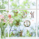 CRASPIRE Happy Easter Wall Decals Bunny Wall Stickers 8 Sheets Egg Flower Window Stickers Waterproof Removable Vinyl Wall Art for Window Room Living Room Decorations DIY-WH0345-033-5