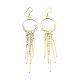 Crystal Rhinestone Ring with Tassel Dangle Earrings with 925 Sterling Silver Pins EJEW-C037-04LG-2
