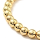 Gestellplattiertes rundes Perlen-Schieberarmband aus Messing für Frauen BJEW-B066-01A-01-2
