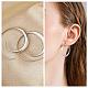 Boucles d'oreilles pendantes vortex en argent sterling plaqué rhodium pour femme JE1079A-6