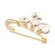 3Pcs 3 Style Valentine's Day Heart/Rose Alloy Enamel Charms Safety Pin Brooch JEWB-BR00134-5