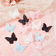 GORGECRAFT 30PCS Butterfly Lace Trim Double Layers Organza Pink Butterfly Lace Fabric Sewing Embroidery Applique Patches for DIY Craft Wedding Bride Hair Accessories Dress Curtain DIY-GF0005-35D-5