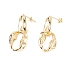 Rack Plating Brass Twisted Oval Dangle Stud Earrings for Women EJEW-C029-05G-1