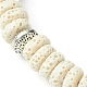 Bracelets extensibles en perles rondes et plates en pierre de lave teinte naturelle pour hommes BJEW-JB09714-01-3