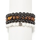 Ensemble de bracelets extensibles en perles rondes avec pierres précieuses naturelles de style 4pcs 4 pour femmes BJEW-JB08184-4