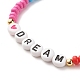 Word DREAM Stretch Bracelets BJEW-JB07524-09-4