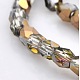 Half Plated Glass Faceted Drum Beads Strands GLAA-A032-4mm-HP03-1