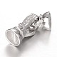Platinum Plated Sterling Silver Rhinestone Watch Band Clasps STER-N014-16-2