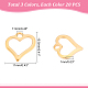 DICOSMETIC 60Pcs 3 Colors Heart Shaped Open Bezels Pendant Gold/Rose Gold/Silver Color Hollow Frame Charms for DIY Bracelet Earring Necklace Jewellry Making STAS-DC0007-60-4