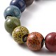 Bracelet extensible en perles de porcelaine colorées faites à la main de style ethnique pour femme BJEW-JB09089-01-4